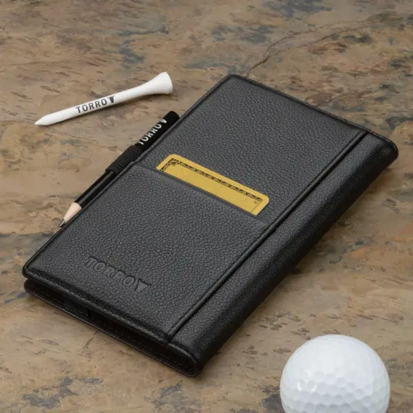 Leder-Golf-Scorecard-Halter - Schwarz – Bild 4