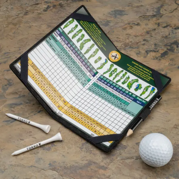 Leder-Golf-Scorecard-Halter - Schwarz – Bild 3