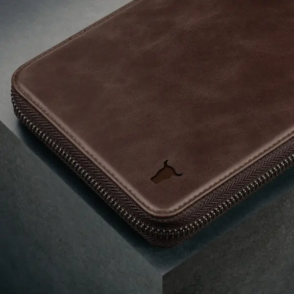 Reisebrieftasche aus Leder - Dunkelbraun – Bild 3