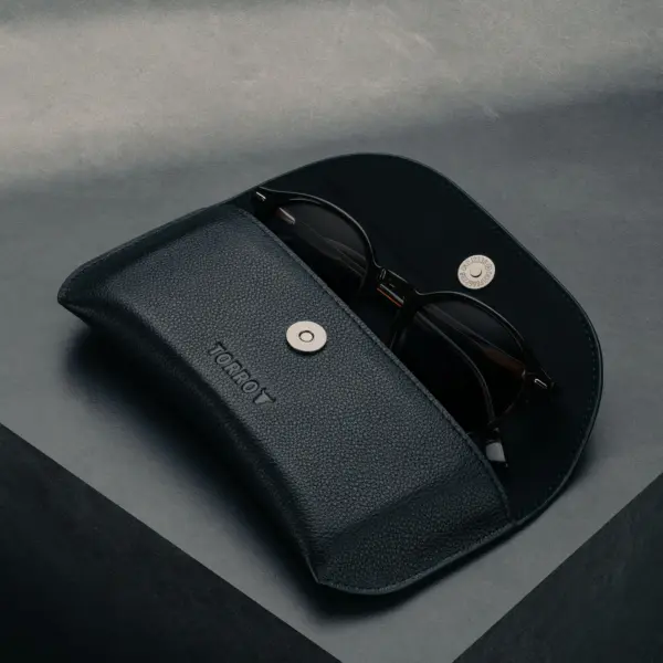 Sonnenbrillen Etui aus Leder - Schwarz – Bild 2