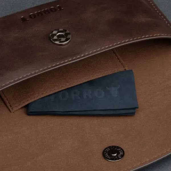 Sonnenbrillen Etui aus Leder - Dunkelbraun – Bild 5