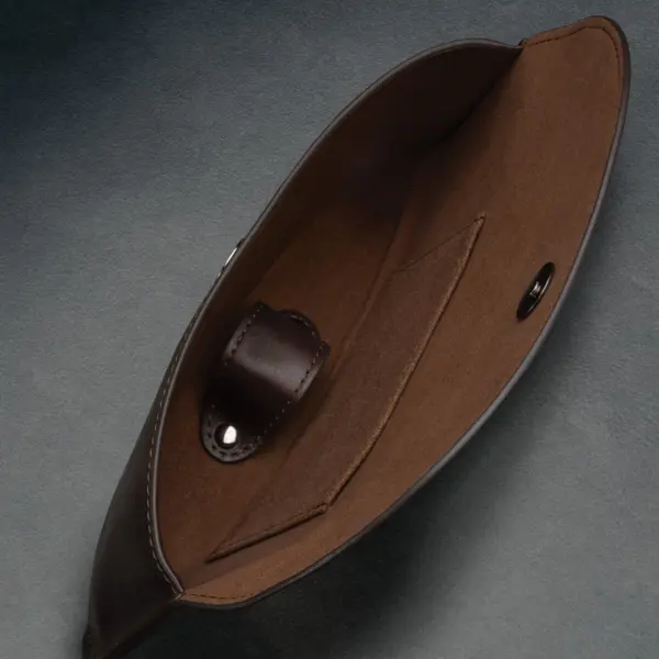 Sonnenbrillen Etui aus Leder - Dunkelbraun – Bild 3