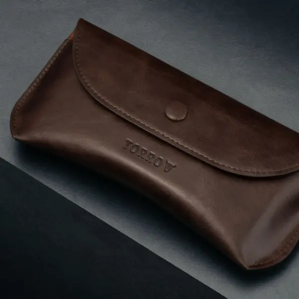 Sonnenbrillen Etui aus Leder - Dunkelbraun – Bild 4