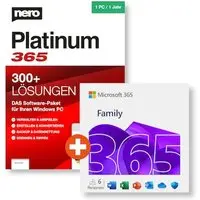 Microsoft 365 Family (Office-Apps inkl. Copilot-KI und 6TB Cloudspeicher) + NERO Platinum 365 | Download & Produktschlüssel