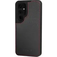 Galaxy S24 Leder Bumper Hülle - Schwarz mit Rotem Detail