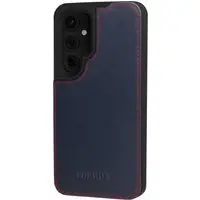Galaxy S24 Leder Bumper Hülle - Marineblau