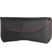 Sonnenbrillen Etui aus Leder - Schwarz mit Rotem Detail