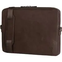 Leder Laptoptasche (mit verstellbaren Riemen) - Dunkelbraun