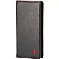 iPhone XR Leder-Wallet-Hülle (mit Standfunktion) - Schwarz mit Rotem Detail