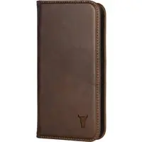 iPhone XR Leder-Wallet-Hülle (mit Standfunktion) - Dunkelbraun