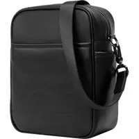 Leder Crossbody Umhängetasche - Schwarz