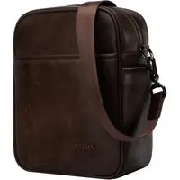 Leder Crossbody Umhängetasche - Dunkelbraun