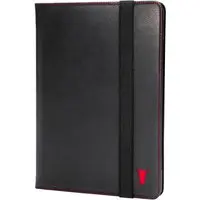 iPad Air 11" (M2/M3) / 10.9" Lederhülle (5./4. Gen) - Schwarz mit Rotem Detail