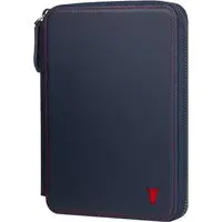 Reisebrieftasche aus Leder - Marineblau