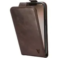 iPhone 14 Plus Leder Flip Hülle (mit MagSafe-Aufladung) - Dunkelbraun