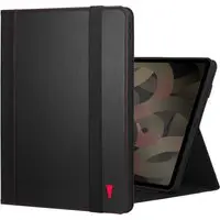 iPad Air 13" Lederhülle (M2/M3) - Schwarz mit Rotem Detail