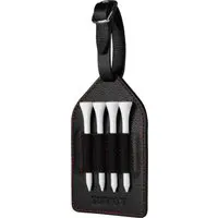 Golf-Tee-Halter aus Leder - Schwarz mit Rotem Detail