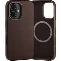 iPhone 16 Schlank Leder Bumper Hülle - Dunkelbraun