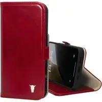 iPhone 16 Pro Lederhülle (mit Standfunktion und MagSafe Laden) - Rot