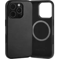 iPhone 16 Pro Leder Bumper Hülle - Schwarz