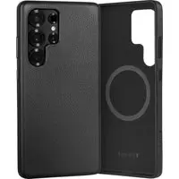 Galaxy S25 Ultra Leder Bumper Hülle (Qi2/MagSafe-Ladekompatibel) - Schwarz