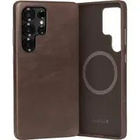Galaxy S25 Ultra Leder Bumper Hülle (Qi2/MagSafe-Ladekompatibel) - Dunkelbraun