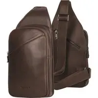 Slingtasche aus Leder - Dunkelbraun