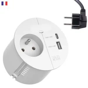 Bachmann LOOP IN CHARGE UTE Einbausteckdose mit USB A/C Charger mit Winkelstecke...